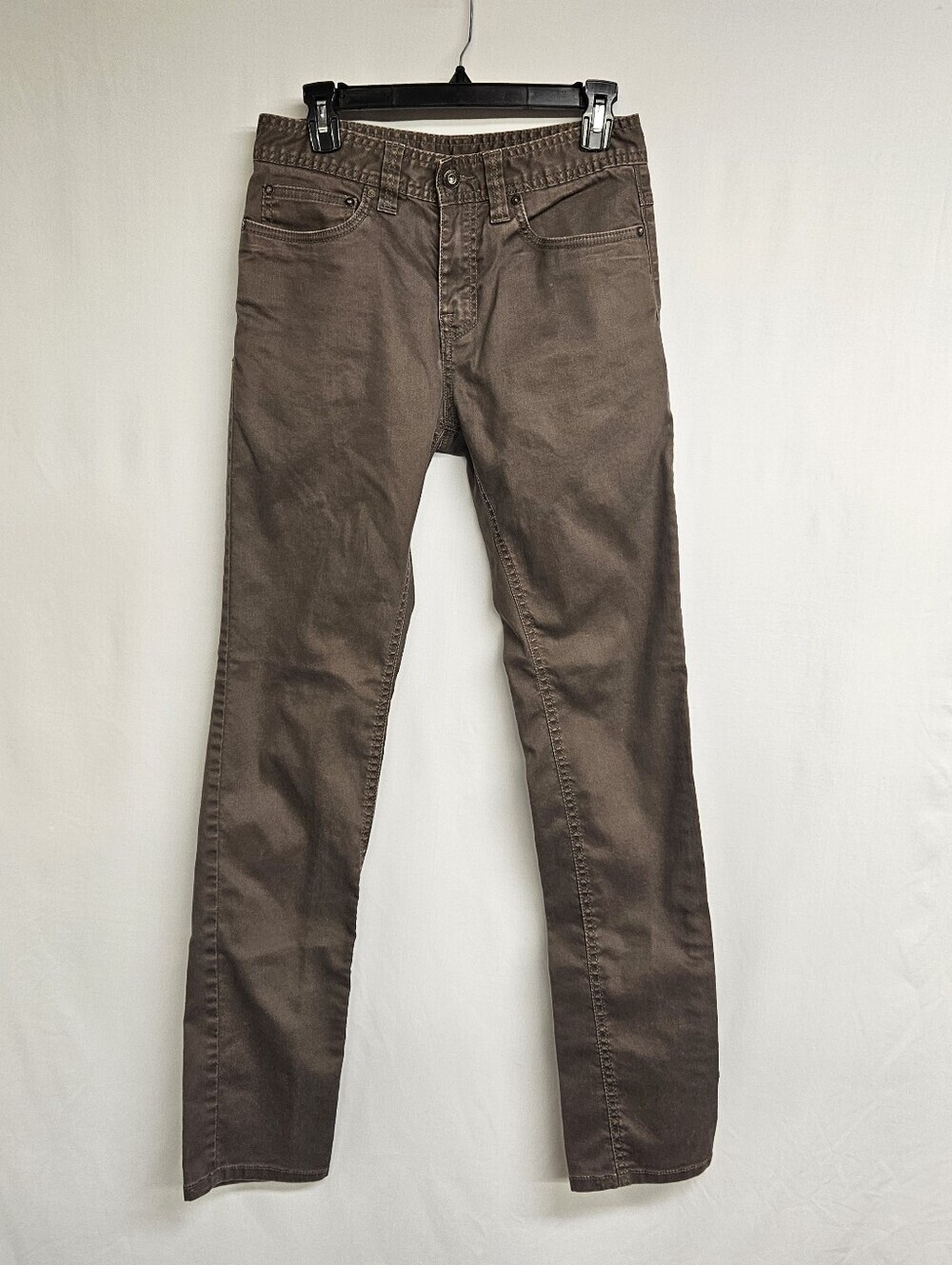 prAna Bridger Jeans 28 x 34 Dark Brown Slim Fit Stretch Organic Cotton Straight